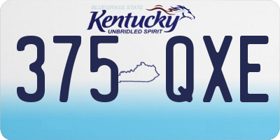 KY license plate 375QXE