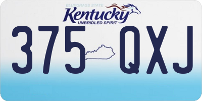 KY license plate 375QXJ