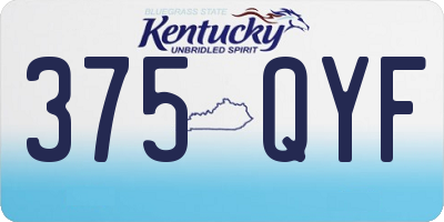 KY license plate 375QYF
