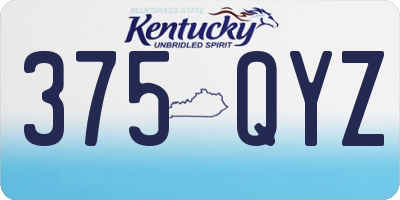 KY license plate 375QYZ