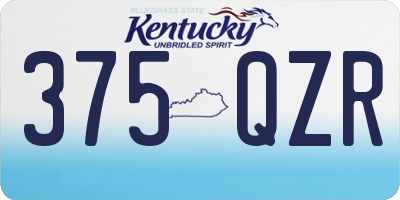 KY license plate 375QZR