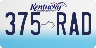 KY license plate 375RAD