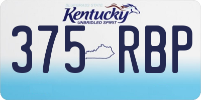 KY license plate 375RBP