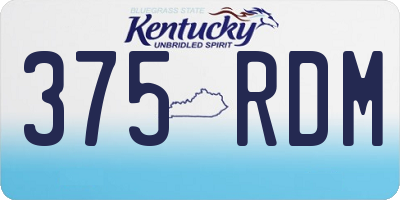 KY license plate 375RDM