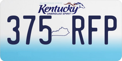 KY license plate 375RFP