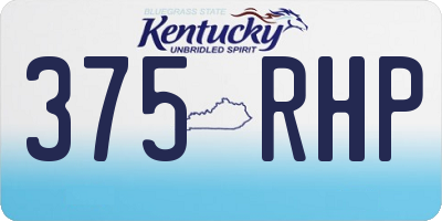 KY license plate 375RHP