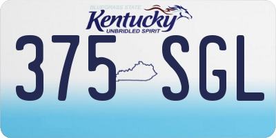 KY license plate 375SGL
