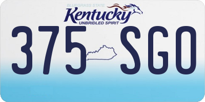 KY license plate 375SGO