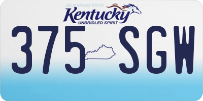 KY license plate 375SGW