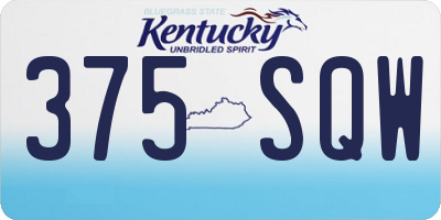 KY license plate 375SQW