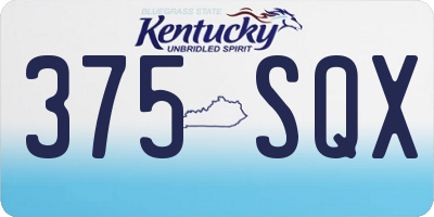 KY license plate 375SQX