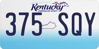 KY license plate 375SQY