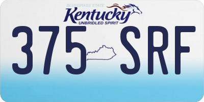 KY license plate 375SRF