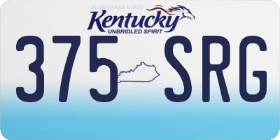 KY license plate 375SRG