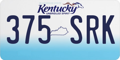 KY license plate 375SRK