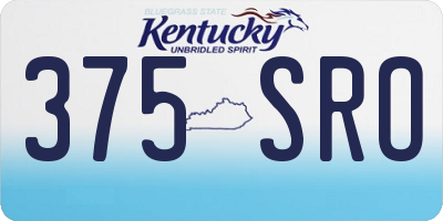 KY license plate 375SRO