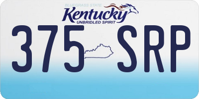 KY license plate 375SRP