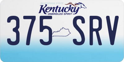 KY license plate 375SRV