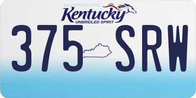 KY license plate 375SRW