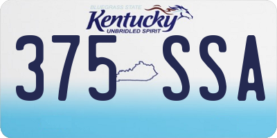 KY license plate 375SSA
