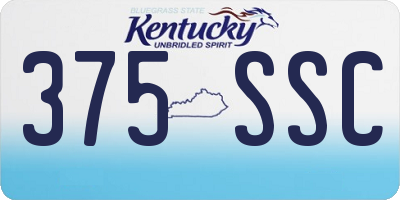 KY license plate 375SSC