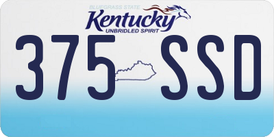 KY license plate 375SSD
