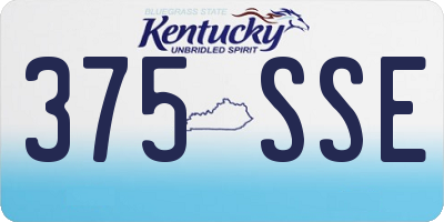 KY license plate 375SSE