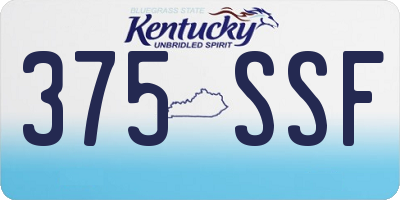 KY license plate 375SSF