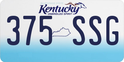 KY license plate 375SSG
