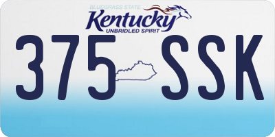 KY license plate 375SSK
