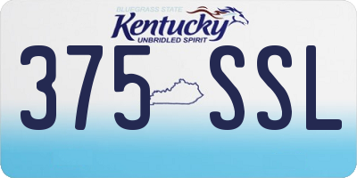 KY license plate 375SSL