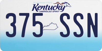 KY license plate 375SSN