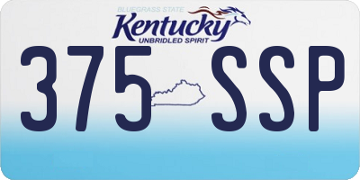 KY license plate 375SSP