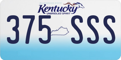 KY license plate 375SSS