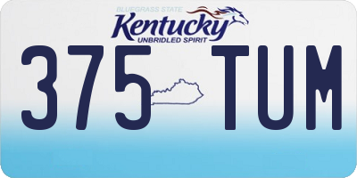KY license plate 375TUM
