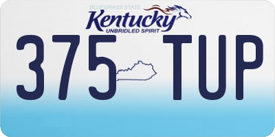 KY license plate 375TUP