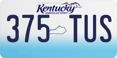 KY license plate 375TUS
