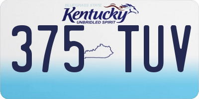 KY license plate 375TUV