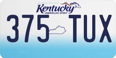 KY license plate 375TUX