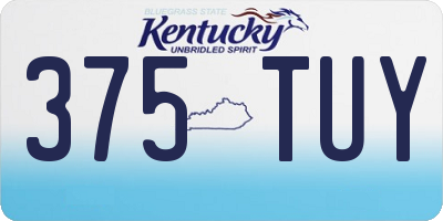 KY license plate 375TUY