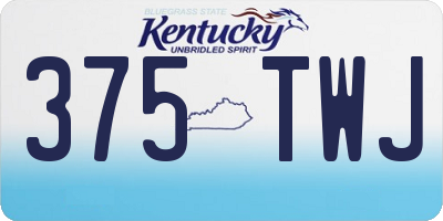KY license plate 375TWJ