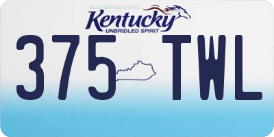 KY license plate 375TWL