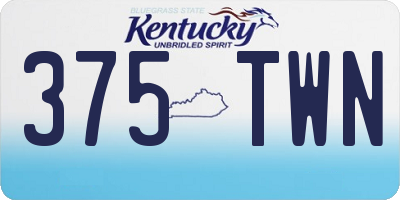 KY license plate 375TWN