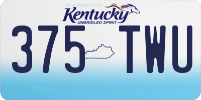 KY license plate 375TWU