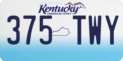 KY license plate 375TWY