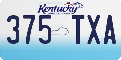 KY license plate 375TXA