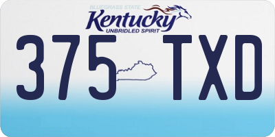 KY license plate 375TXD