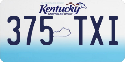 KY license plate 375TXI