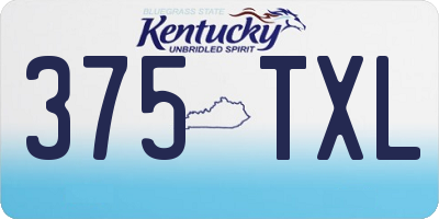 KY license plate 375TXL