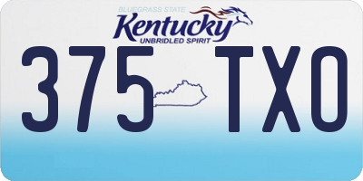KY license plate 375TXO
